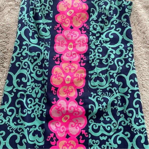 Lilly Pulitzer Hopping Delia Strapless Dress Hot Pink Blue Aqua - Picture 9 of 16